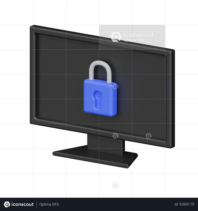 Protección de la computadora  3D Icon