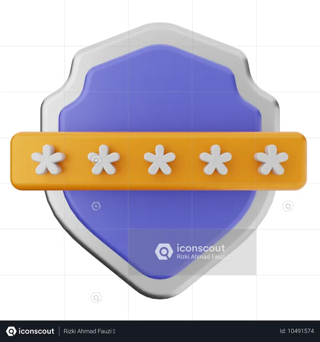 Protección con escudo de contraseña  3D Icon