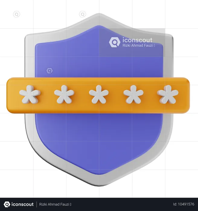 Protección con escudo de contraseña  3D Icon