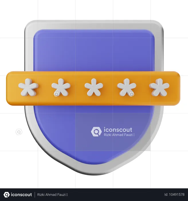 Protección con escudo de contraseña  3D Icon