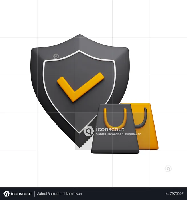 Protección de compras  3D Icon