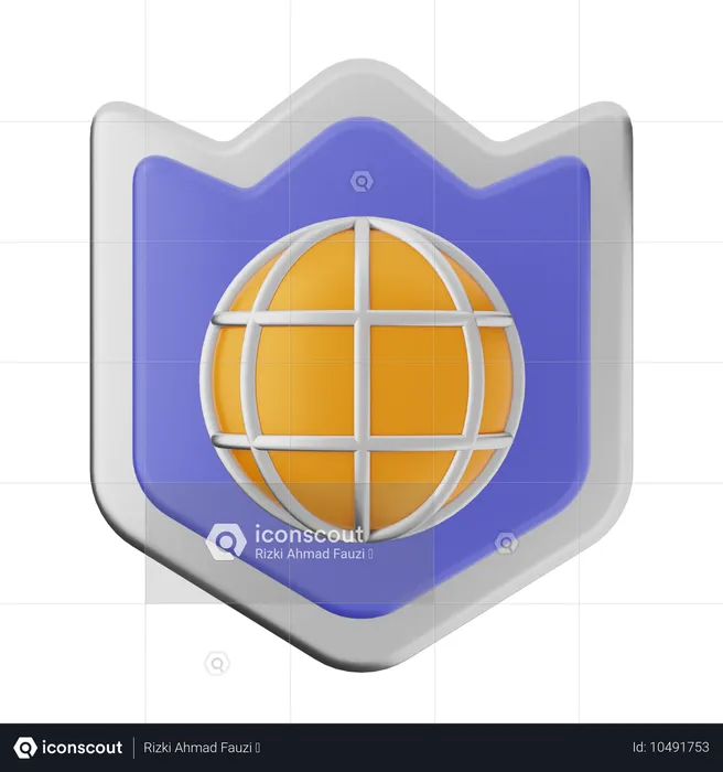 Escudo de proteccion de internet  3D Icon