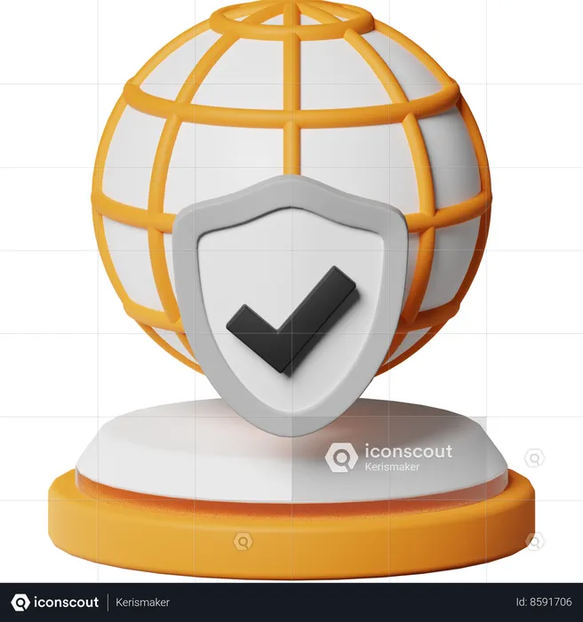 Proteccion de internet  3D Icon