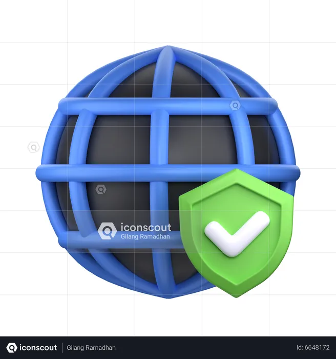 Proteccion de internet  3D Icon