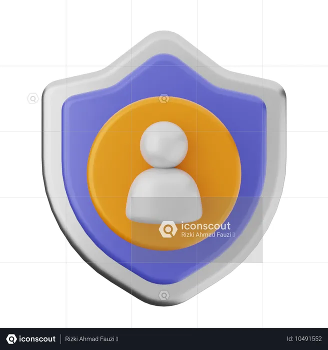 Protección del escudo del usuario  3D Icon