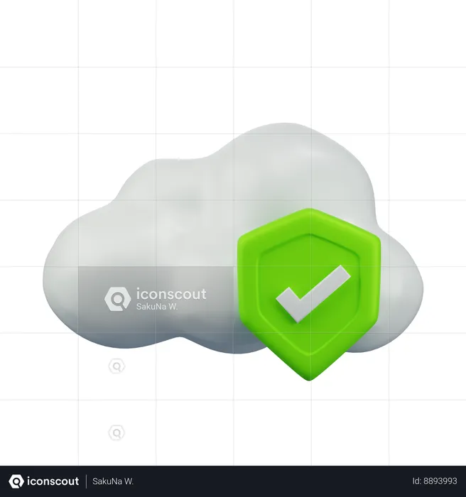 Protección en la nube  3D Icon