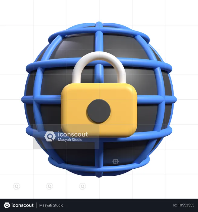 Protección web  3D Icon