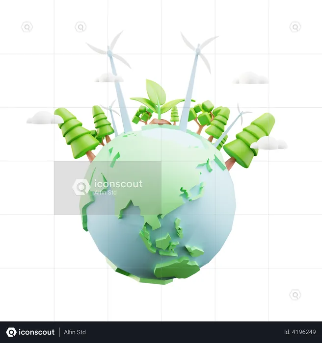 Protect Eco System  3D Illustration