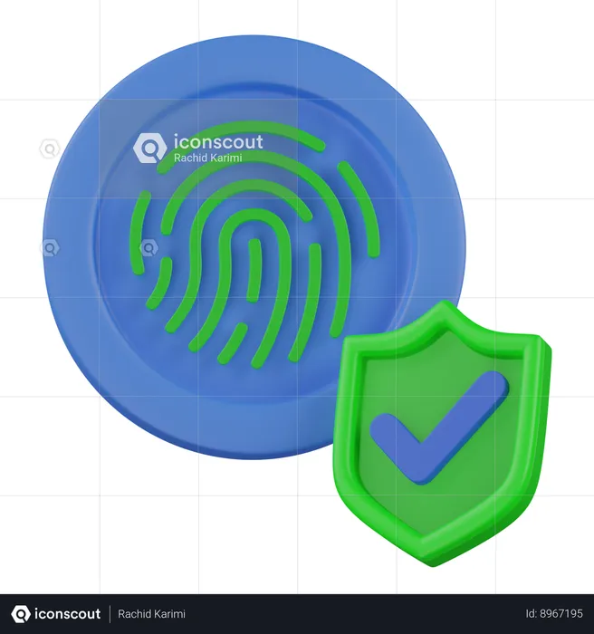 Protect fingerprint  3D Icon