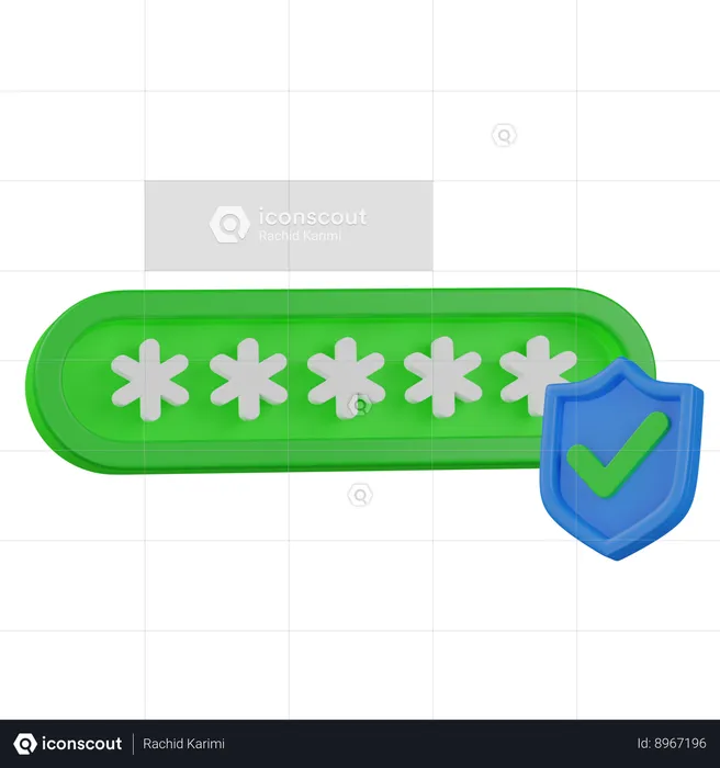 Protect password  3D Icon