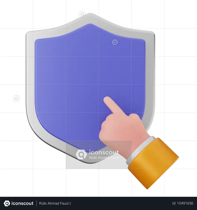 Cliquez sur la protection du bouclier  3D Icon
