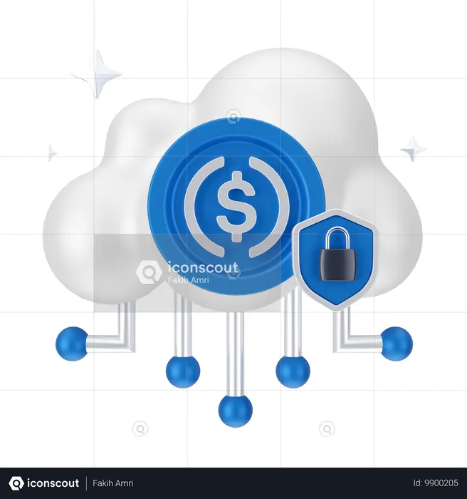 Protection du cloud  3D Icon