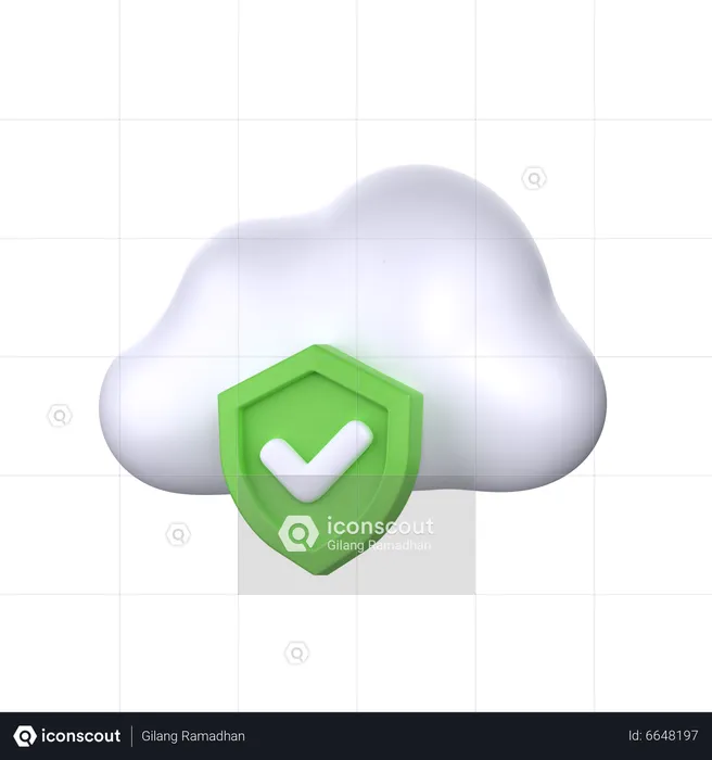 Protection du cloud  3D Icon