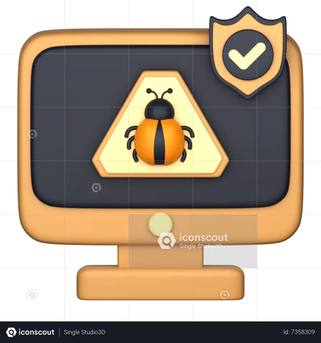 Protection contre les logiciels malveillants  3D Icon