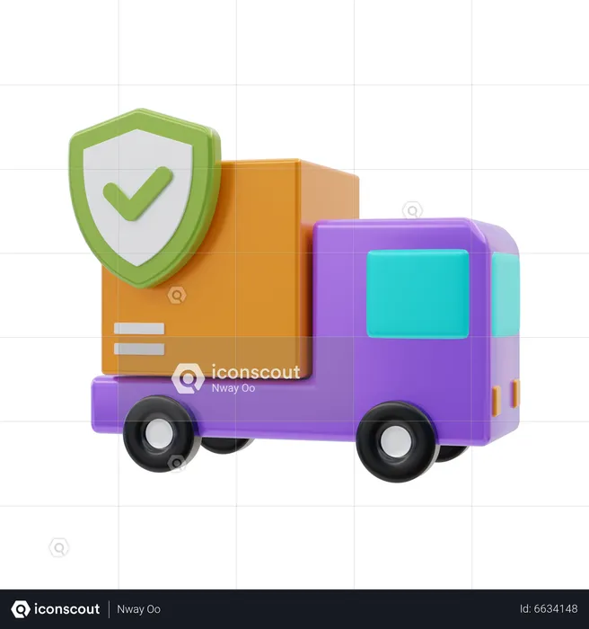 Protection Delivery Truck  3D Icon