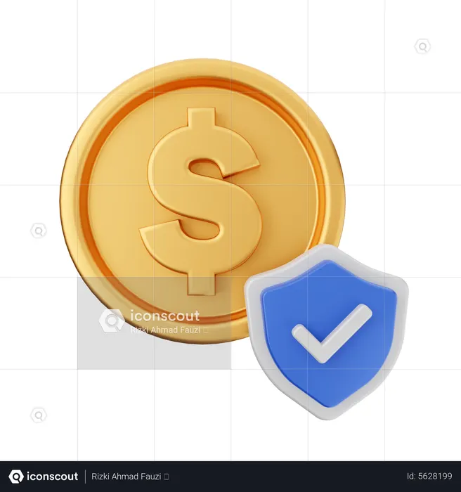 Protection du dollar  3D Icon