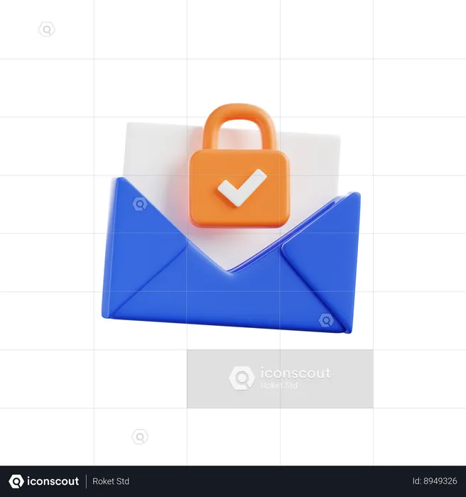 Protection du courrier  3D Icon