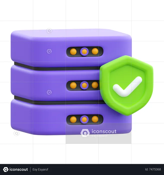 Protection du serveur  3D Icon