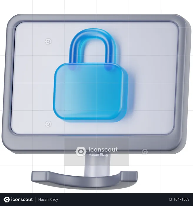 Protection informatique  3D Icon