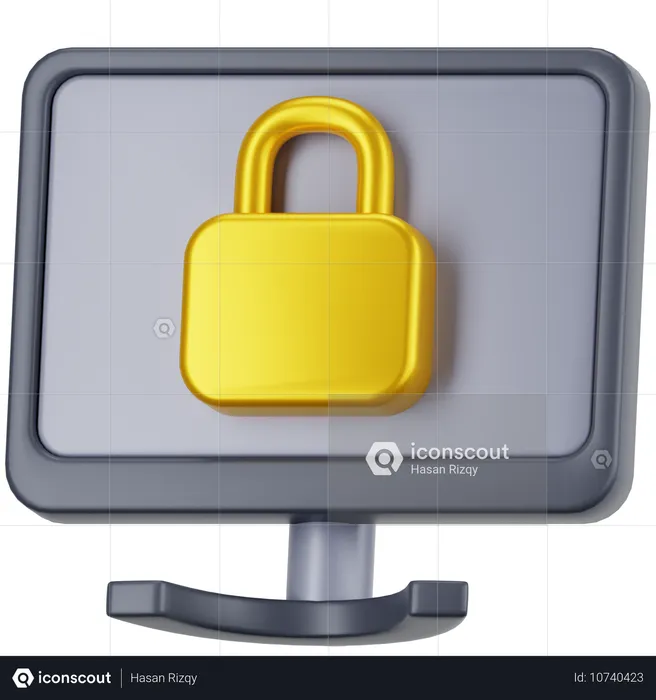 Protection informatique  3D Icon