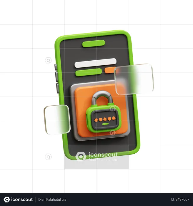 Protection mobile  3D Icon