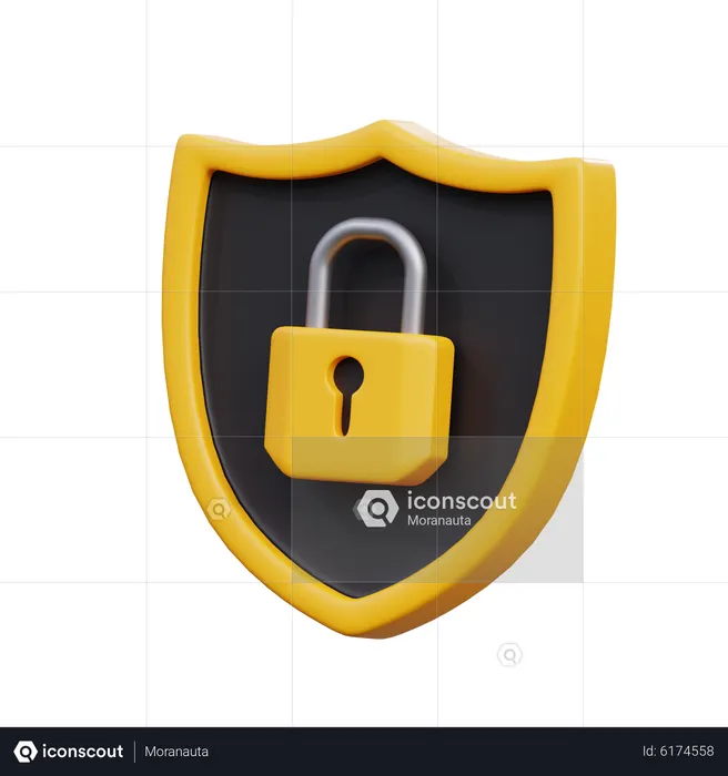 Protection padlock shield  3D Icon