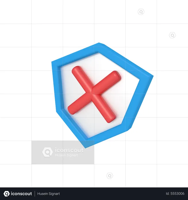 Protection Shield Cross  3D Icon