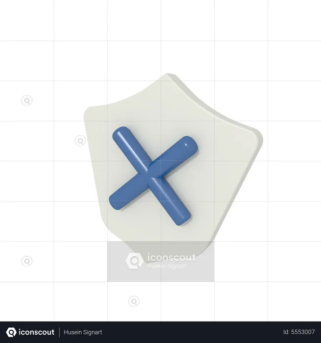 Protection Shield Error  3D Icon