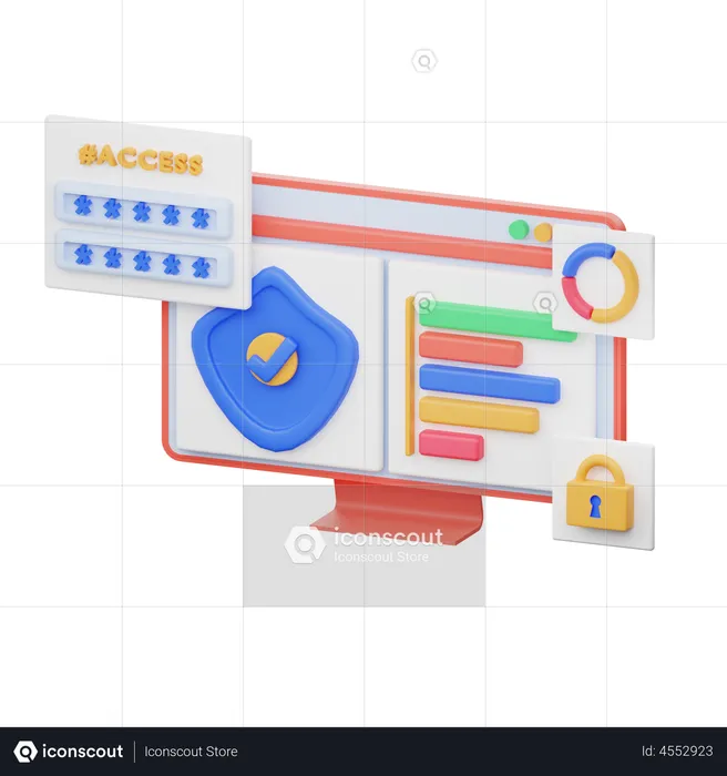 Proteger el análisis de datos  3D Illustration