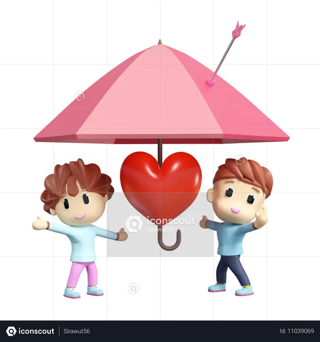 Corazón proteger  3D Illustration