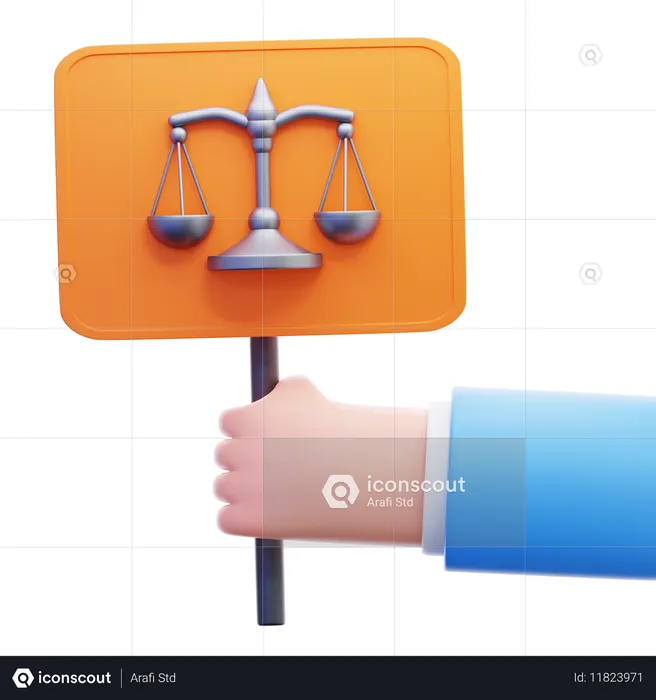 抗議する  3D Icon