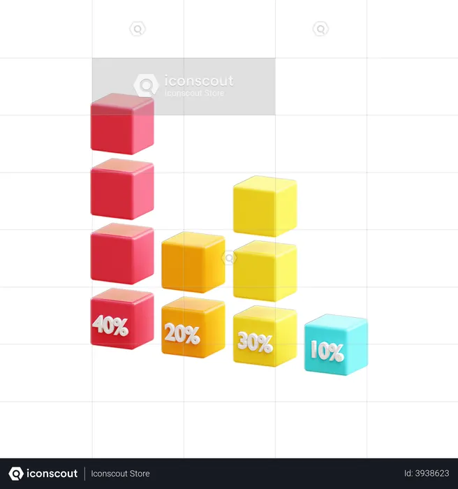 Prozentdiagramm  3D Illustration