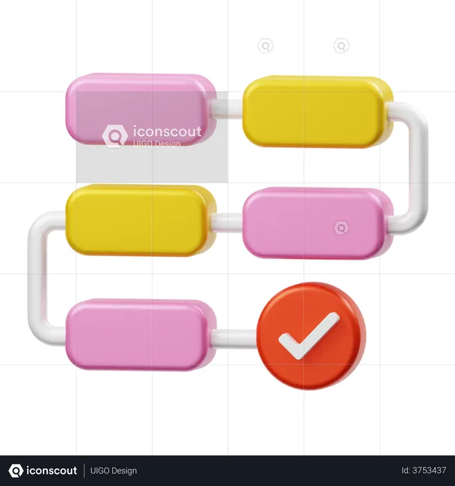 Prozessdiagramm  3D Illustration