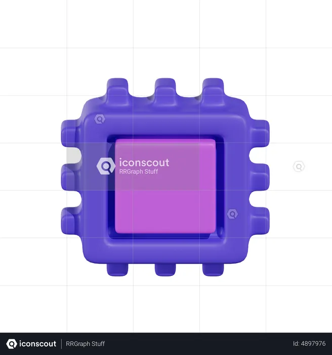 Prozessorchip  3D Icon