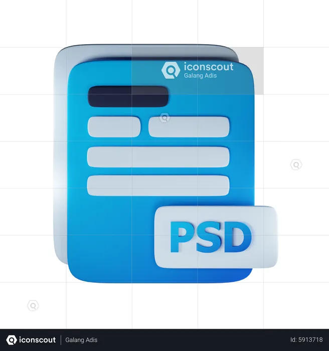 Psd file extension  3D Icon