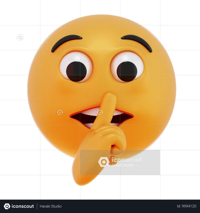 Pssst Emoji 3D Icon