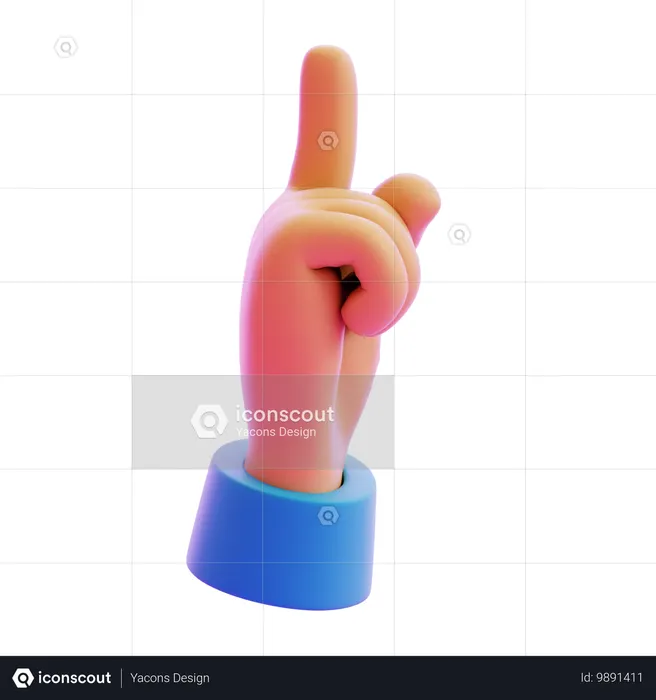 „Psst“-Geste mit der Hand  3D Icon