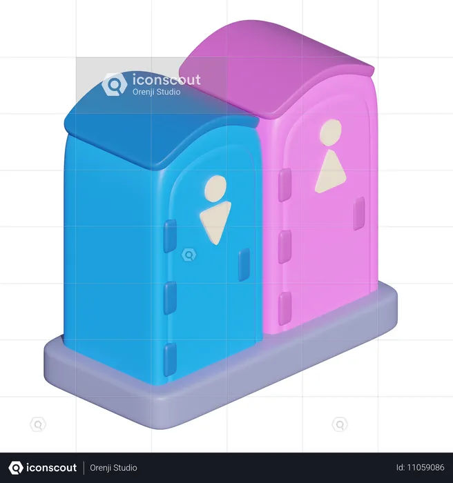 Public Toilet  3D Icon