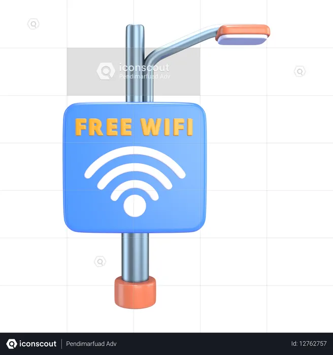 Public Wi-Fi Hotspot  3D Icon