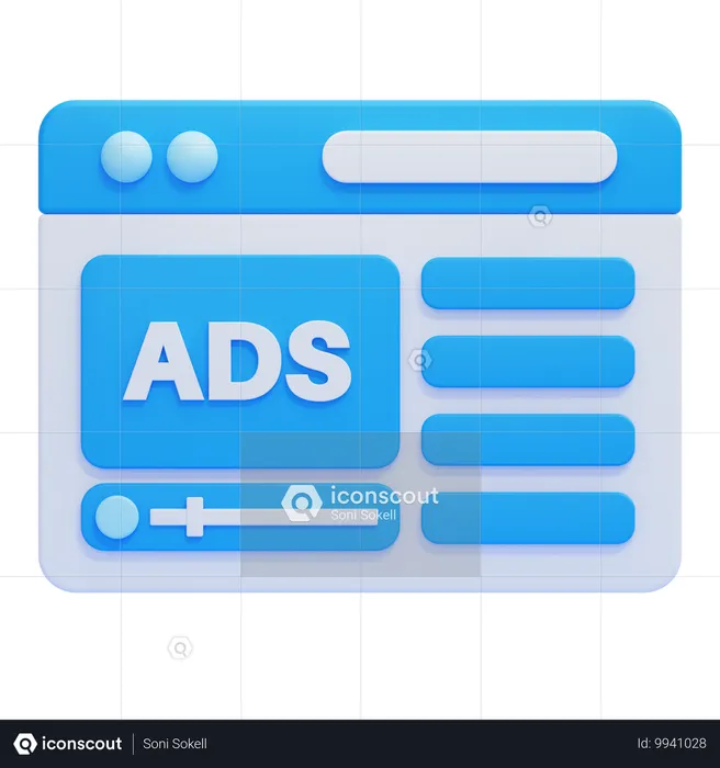 Publicité en ligne  3D Icon