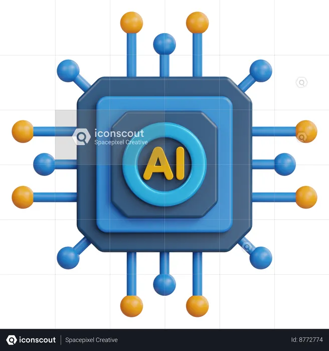 Ai chip  3D Icon