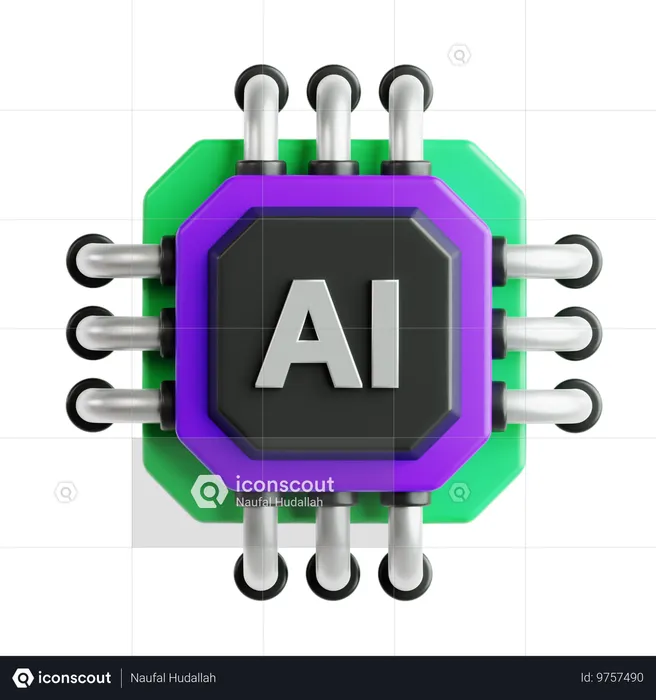 Ai chip  3D Icon