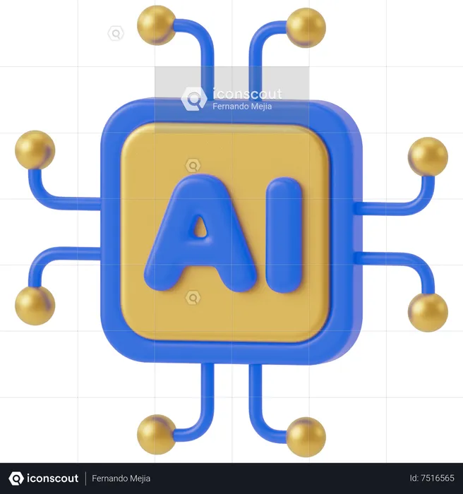 Ai chip  3D Icon