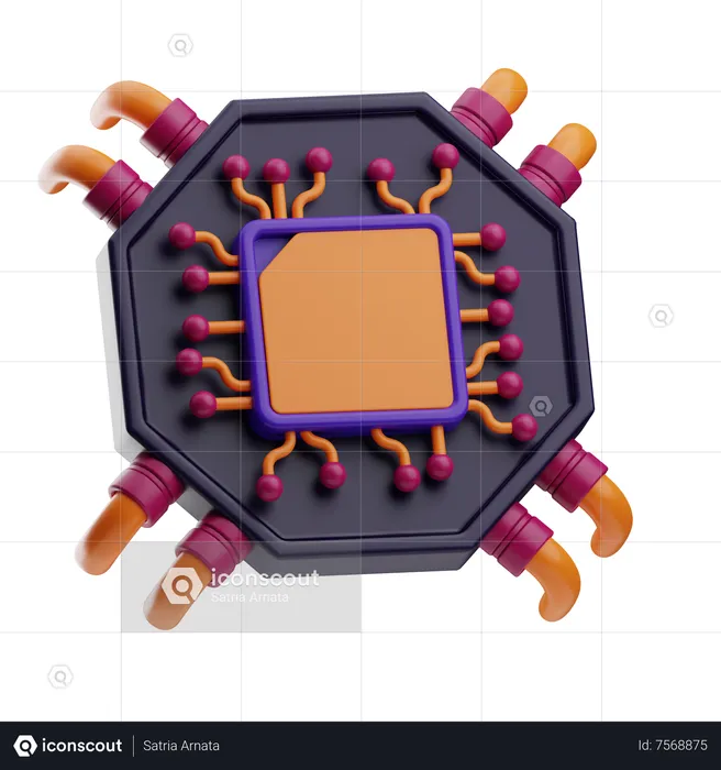 Ai chip  3D Icon