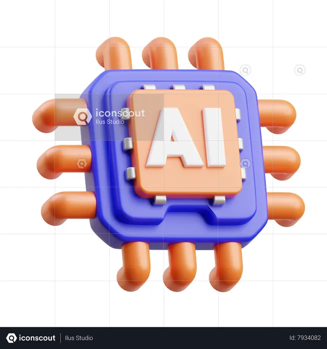 Ai chip  3D Icon