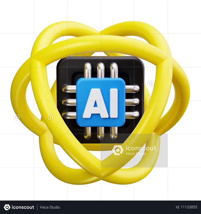 Puce d'intelligence artificielle  3D Icon