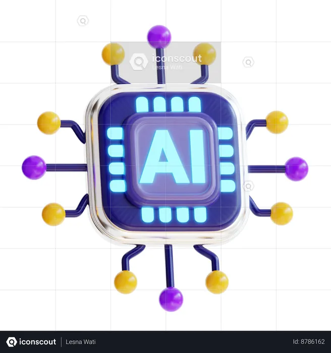Puce intelligente artificielle  3D Icon