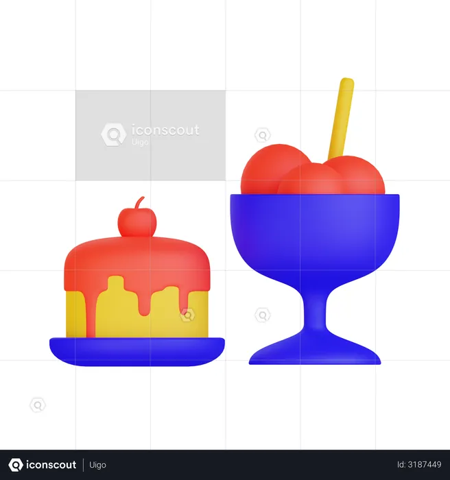 Pudding Cake  3D Illustration