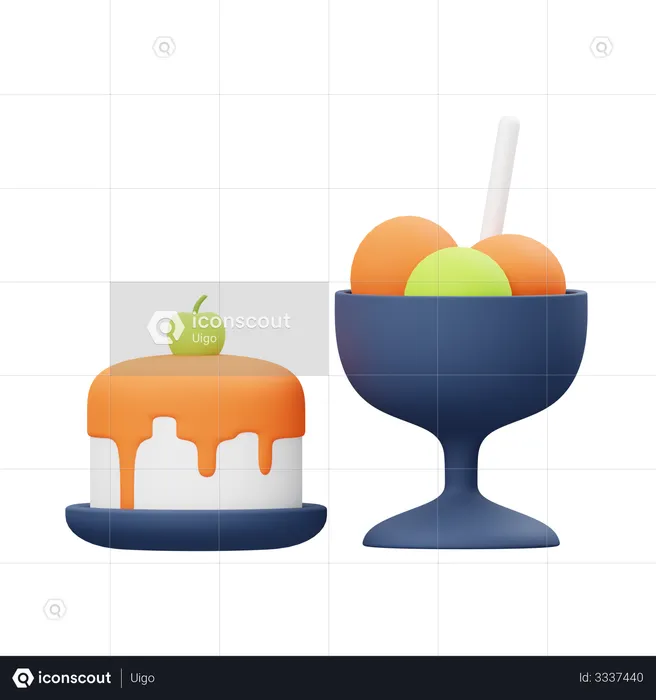 Pudding Cake  3D Illustration