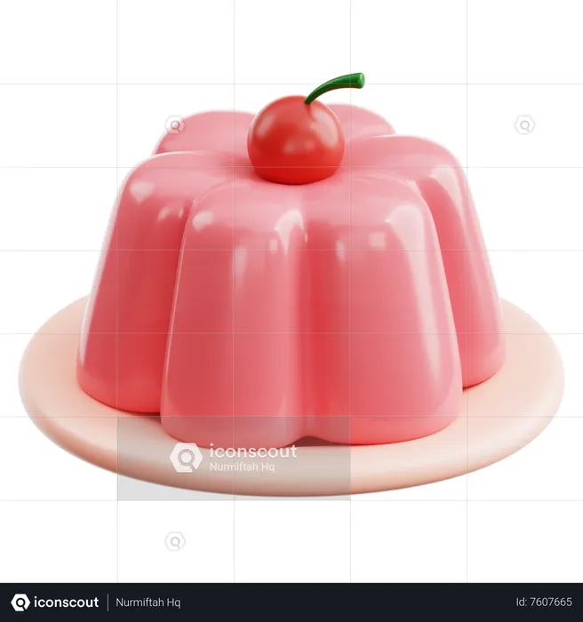 Pudín de cereza  3D Icon